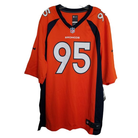 Denver Broncos Signed Orange Nike On Field Wolfe #95 Jersey Shirt Size 2XL - Picture 1 of 10